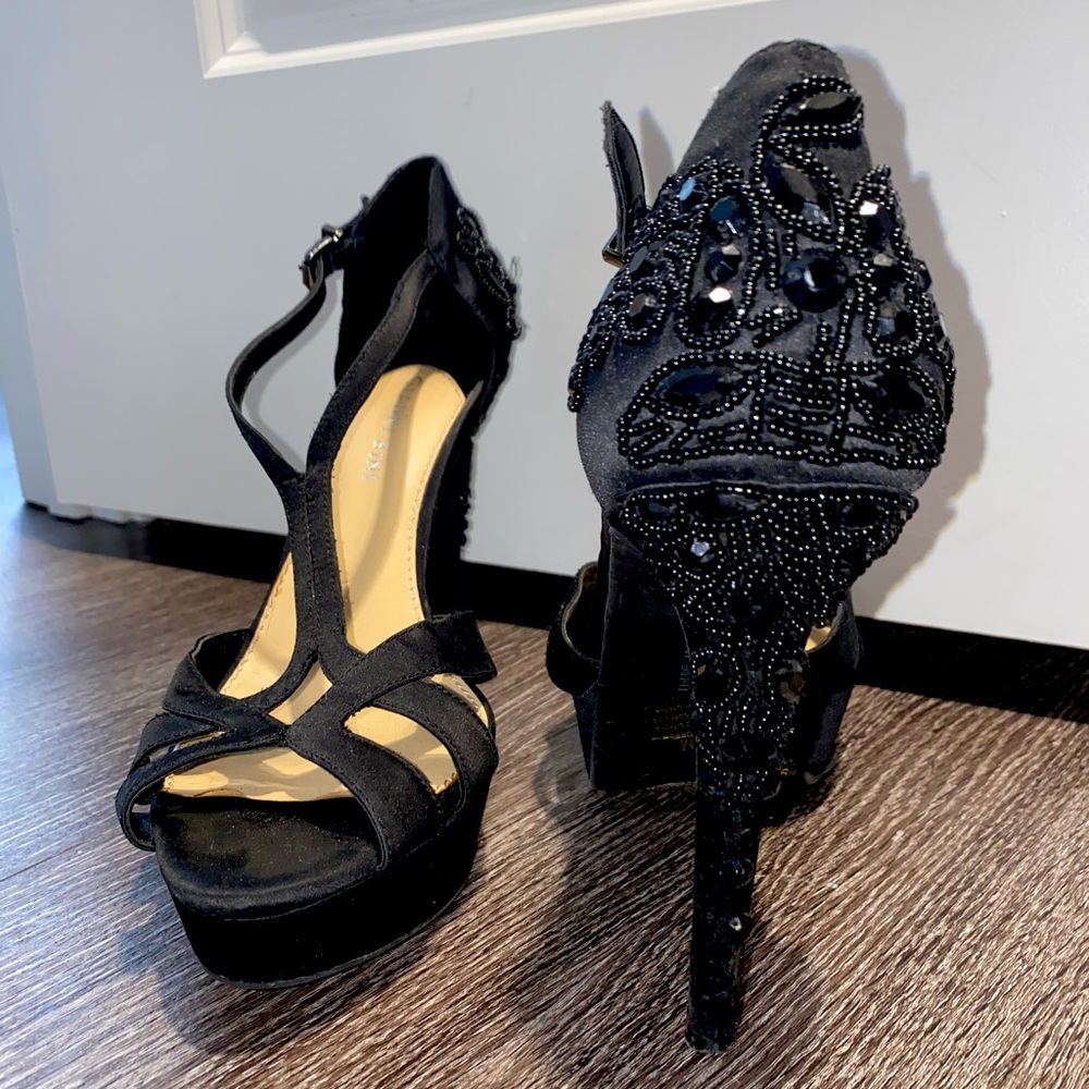 Black Heels with stones on the back